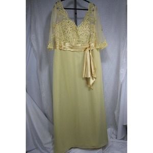 Womens "V" Front & Back Long Evening Dress, 5XL